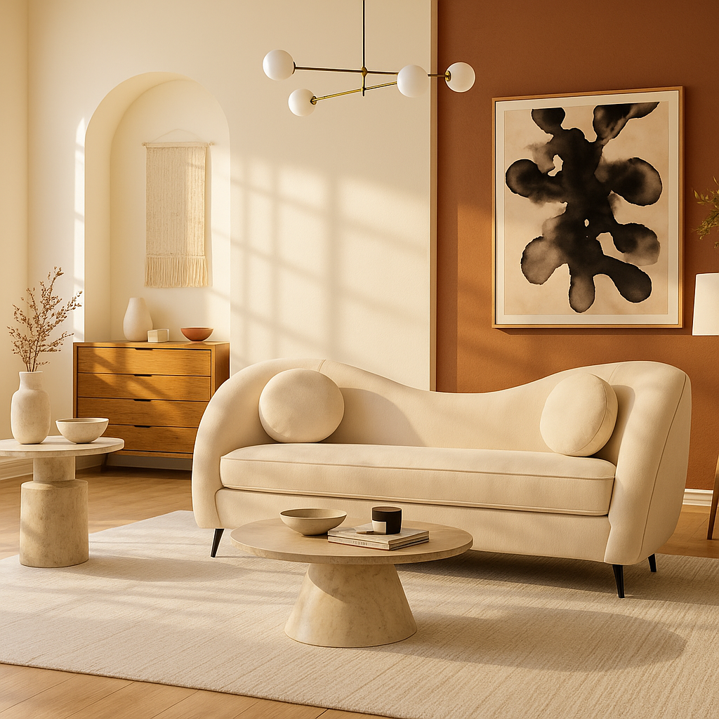 Sofá de 3 plazas Giulia - Chenille Crema