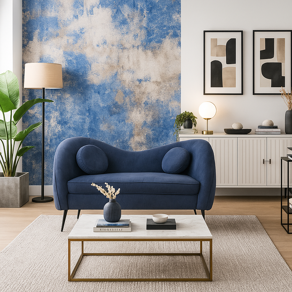 Sofá de 2 plazas Giulia - Chenille Navy