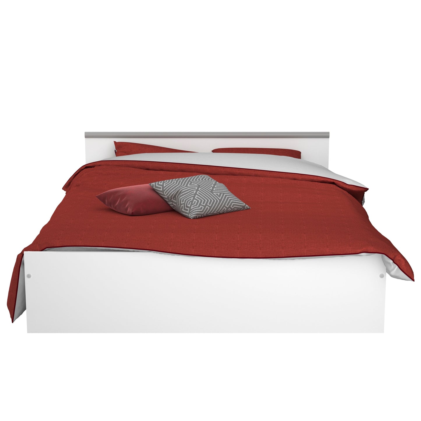 Cama matrimonial Berry - Blanco y Gris - Tugow