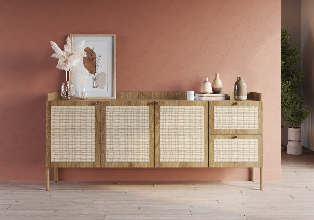 Credenza Ananda - Beige y Madera - Tugow