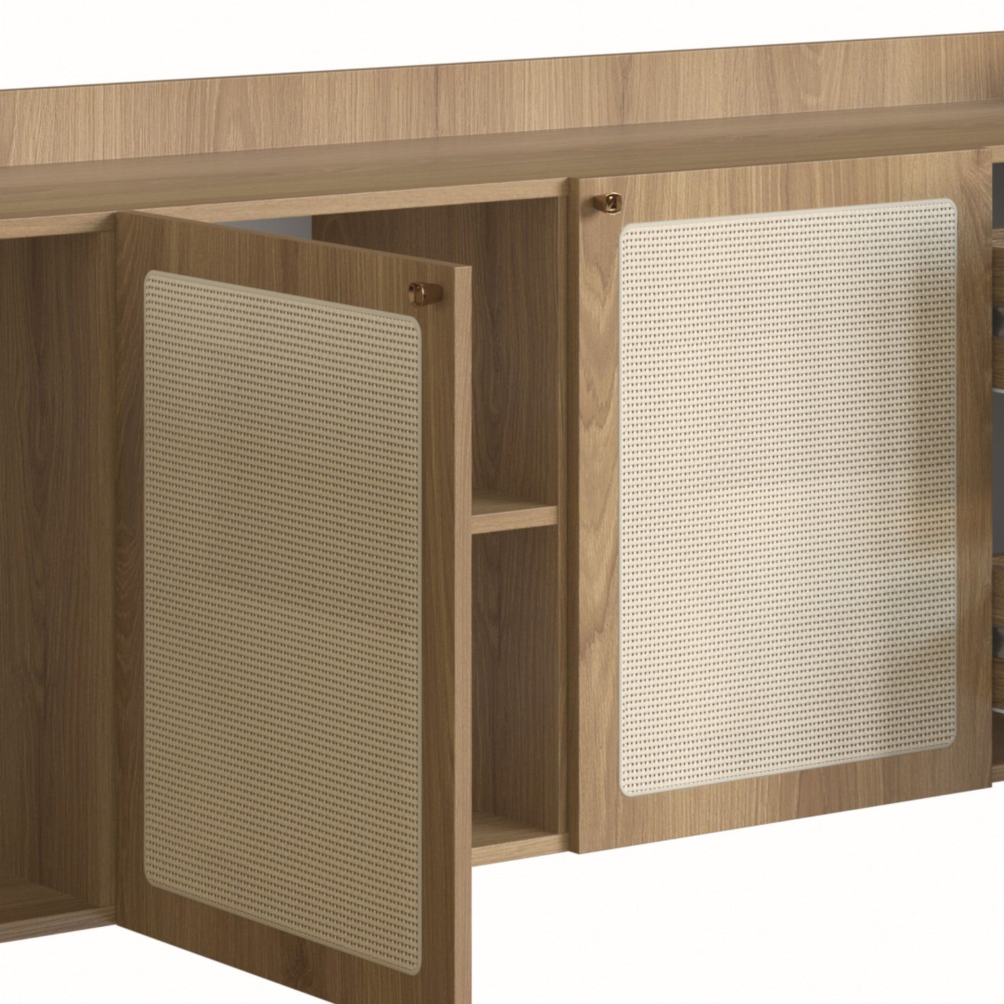 Credenza Ananda - Beige y Madera - Tugow