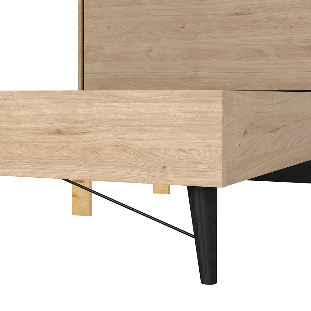 Cama Matrimonial Ry - Roble y Negro - Tugow