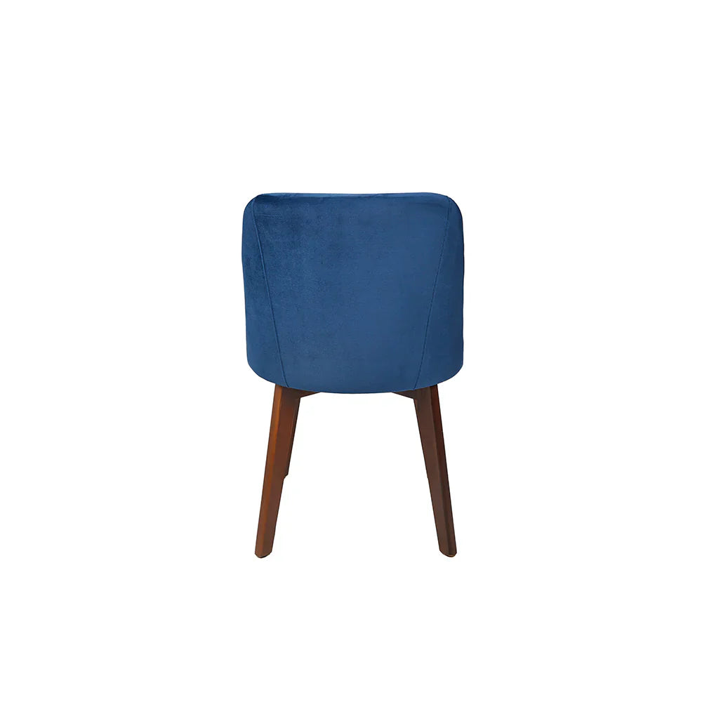 Mesa de comedor rectangular Miso con 4 sillas Alezia - Nogal, Negro y Azul