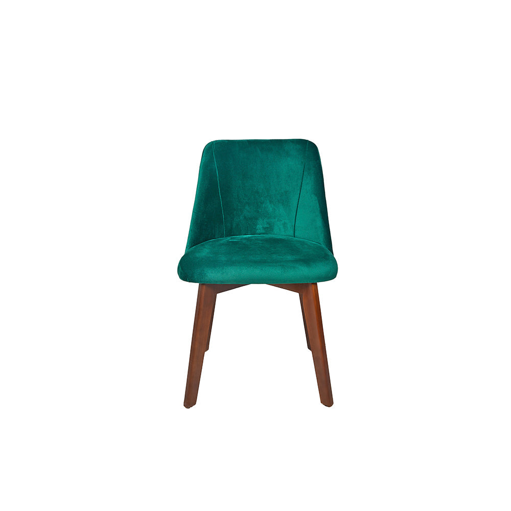 Silla terciopelo Alezia - Nogal y Verde - Tugow