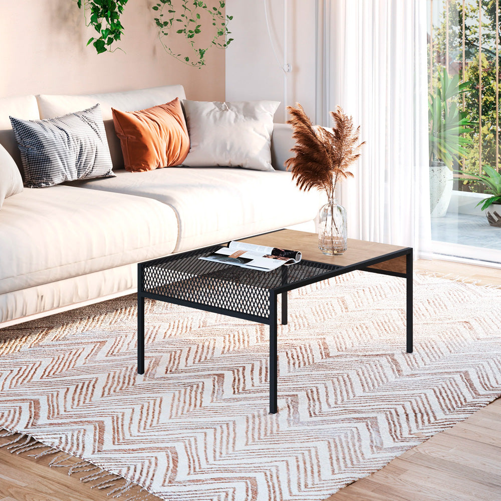 Mesa de centro Anurak - Negro y Color Madera - Tugow