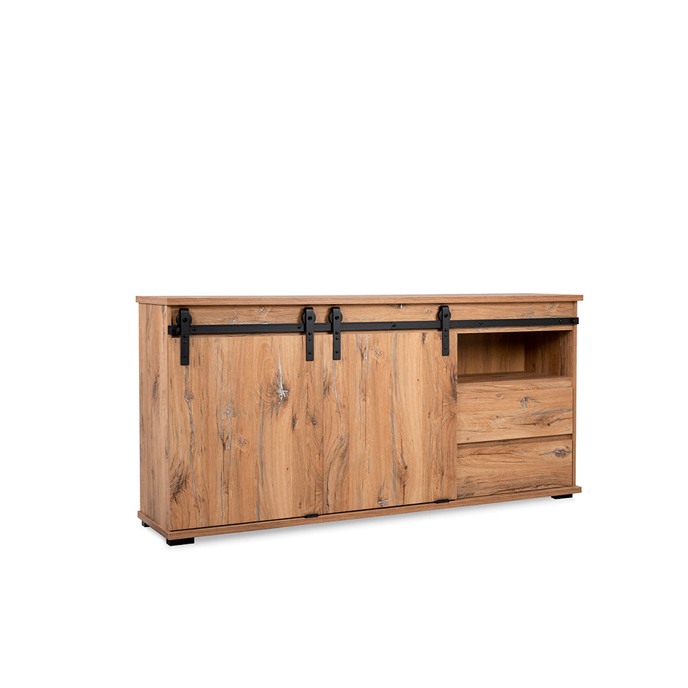 Credenza Apfel - Color Madera y Negro - Tugow