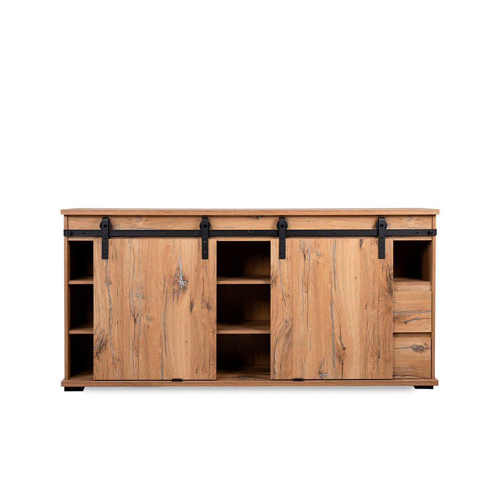 Credenza Apfel - Color Madera y Negro - Tugow