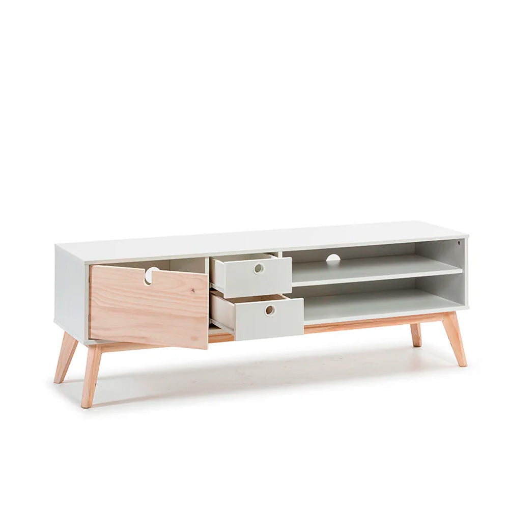 Mueble para tv Aquila - Color Madera y Blanco - Tugow