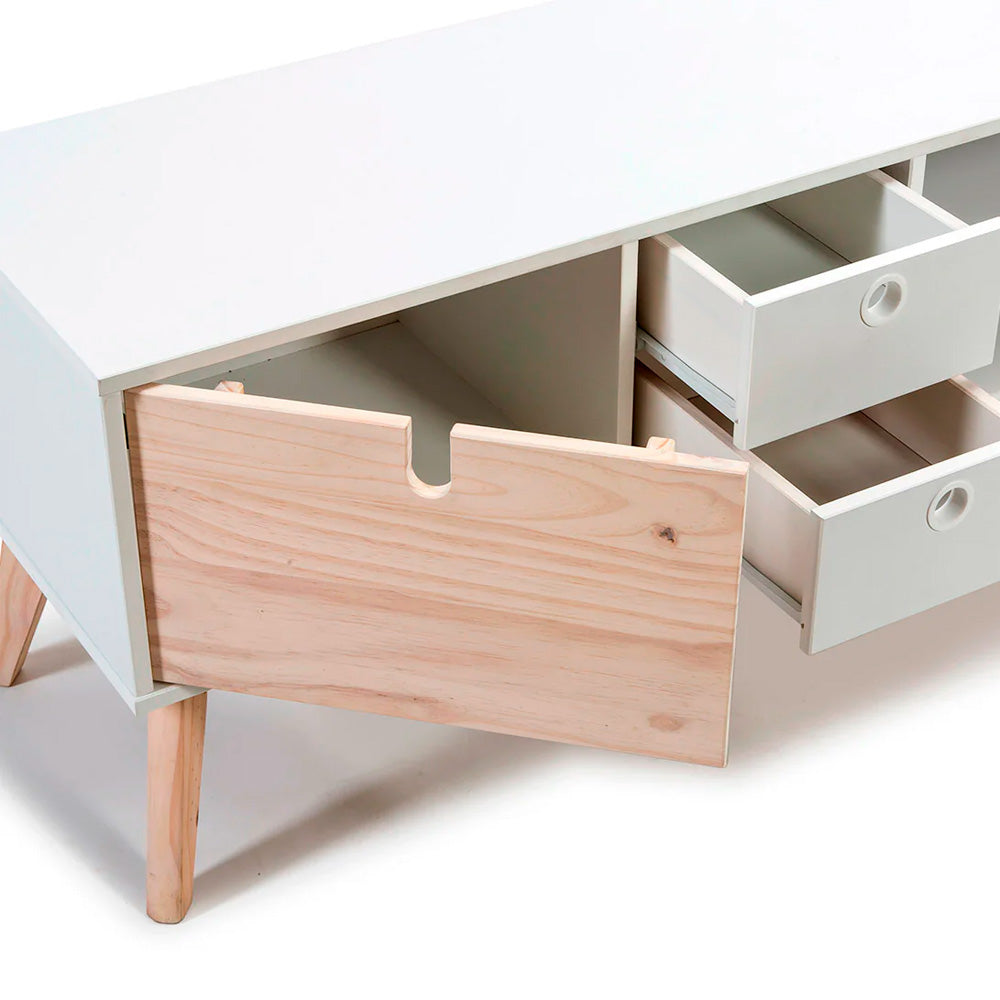 Mueble para tv Aquila - Color Madera y Blanco - Tugow