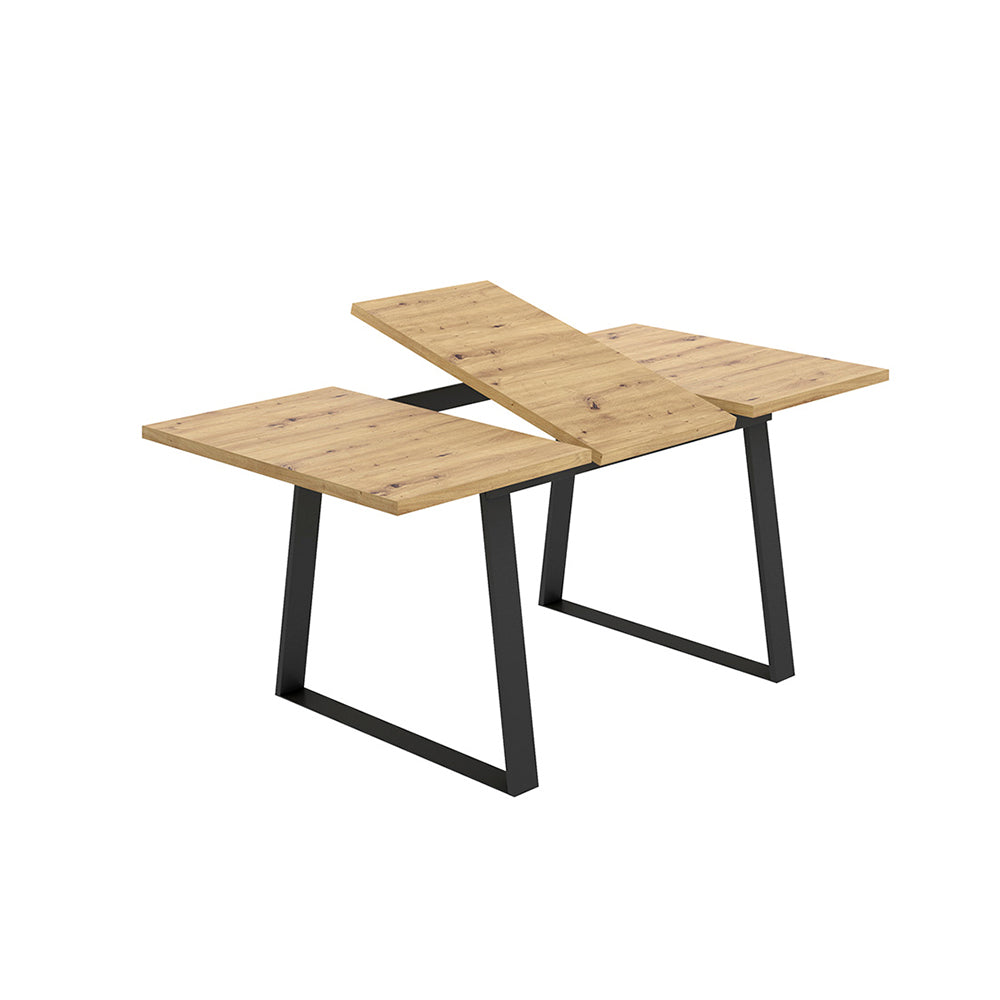 Mesa de Comedor Extensible Aran - Color madera y Negro - Tugow