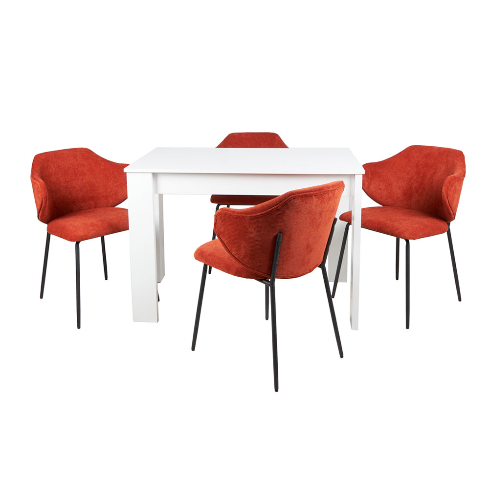 Mesa Aspen con 4 Sillas Suanna Rojo - Tugow