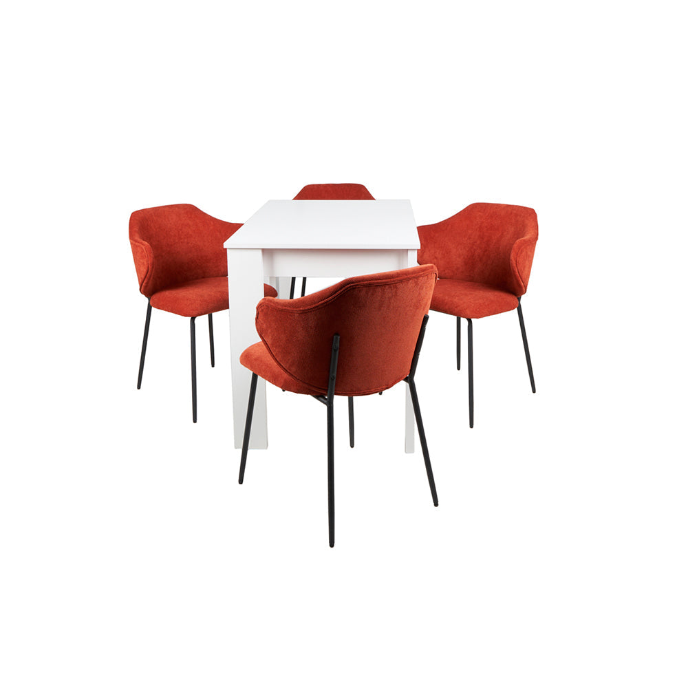Mesa Aspen con 4 Sillas Suanna Rojo - Tugow