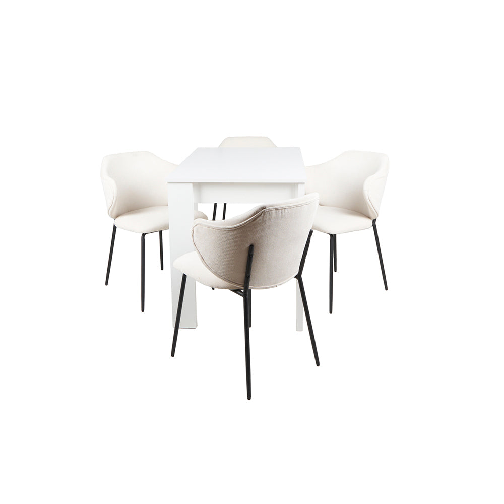 Mesa Aspen con 4 Sillas Suanna Beige - Tugow