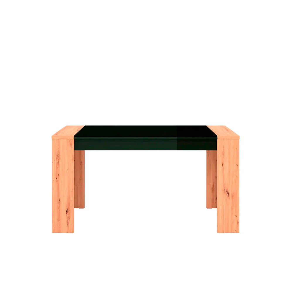Mesa de comedor Asteria - Negro Brillante y Color Madera - Tugow