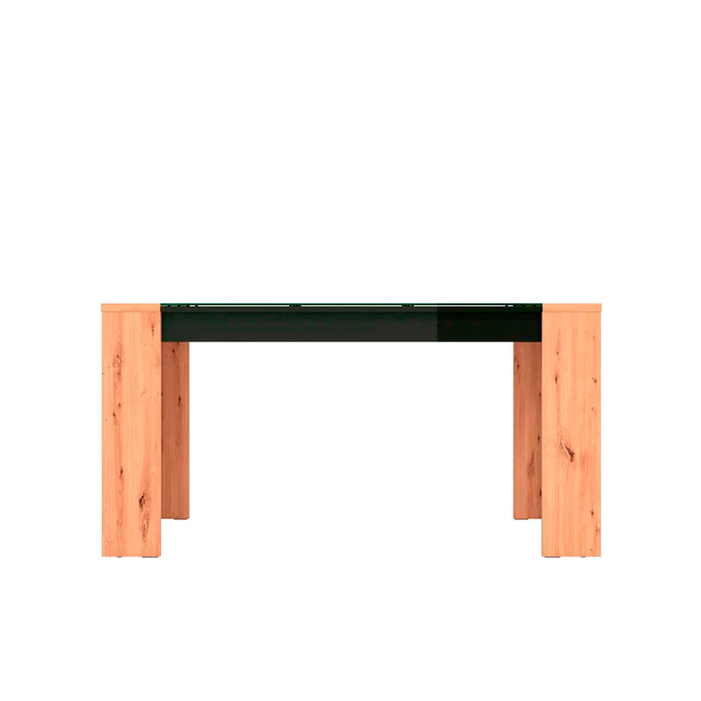 Mesa de comedor Asteria - Negro Brillante y Color Madera - Tugow