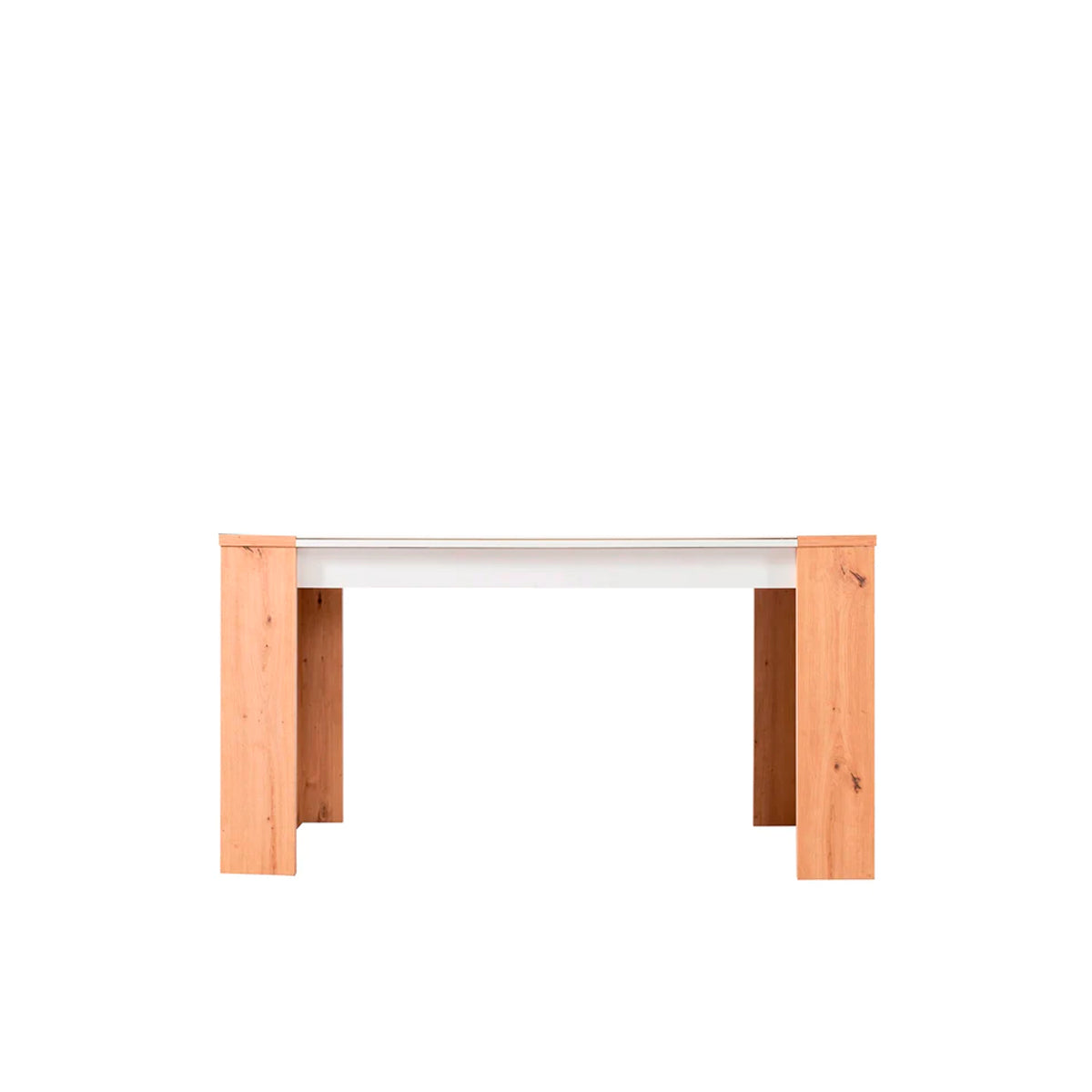 Mesa de comedor Asteria - Blanco Brillante y Color Madera - Tugow
