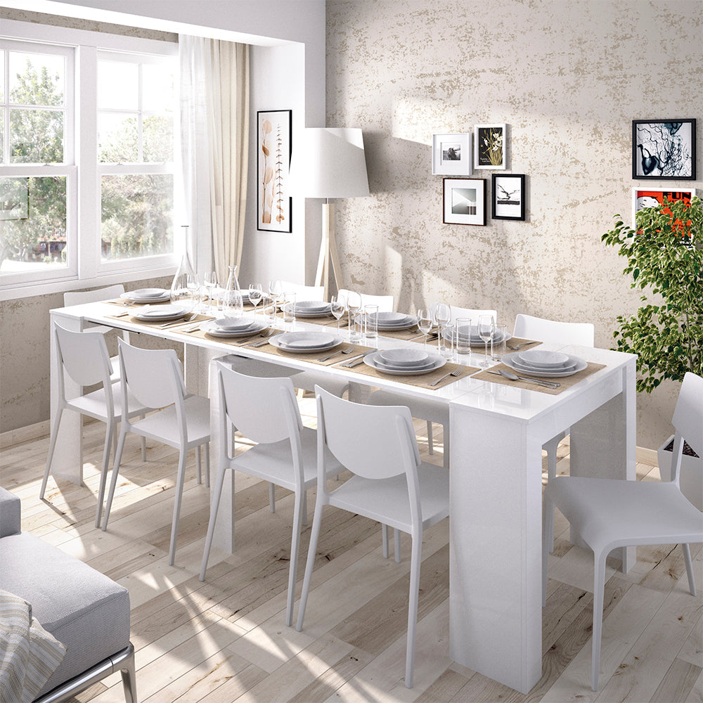 Mesa de comedor extensible Bahia - Blanco - Tugow