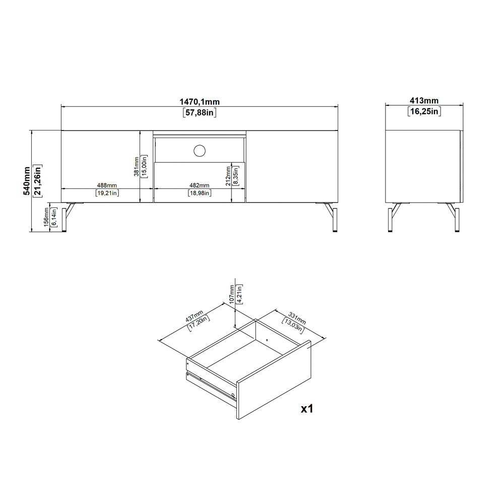 Mueble para TV Bergen- Roble y Negro - Tugow