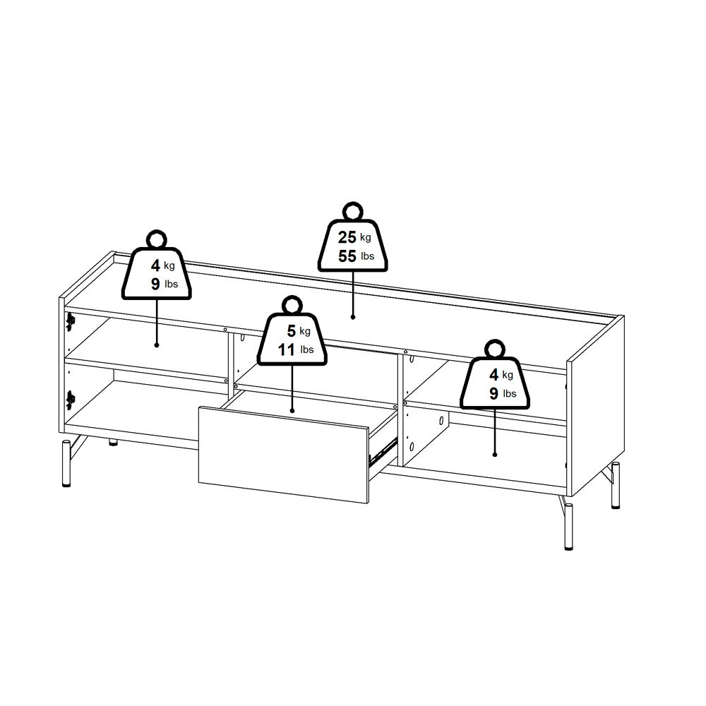 Mueble para TV Bergen- Roble y Negro - Tugow