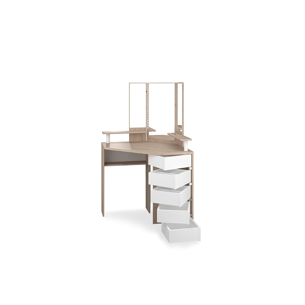 Tocador de belleza Bety - Color Madera y Blanco - Tugow