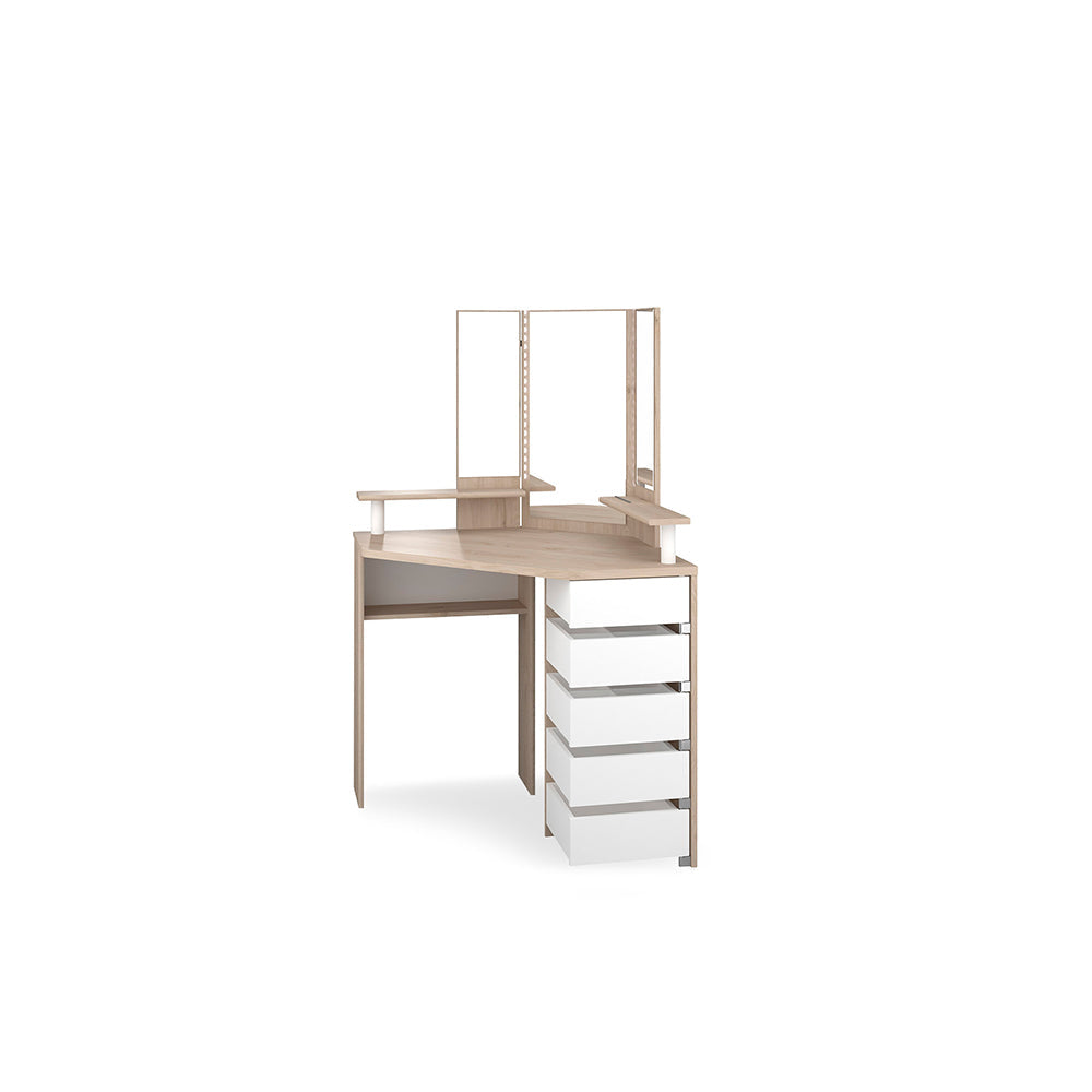 Tocador de belleza Bety - Color Madera y Blanco - Tugow