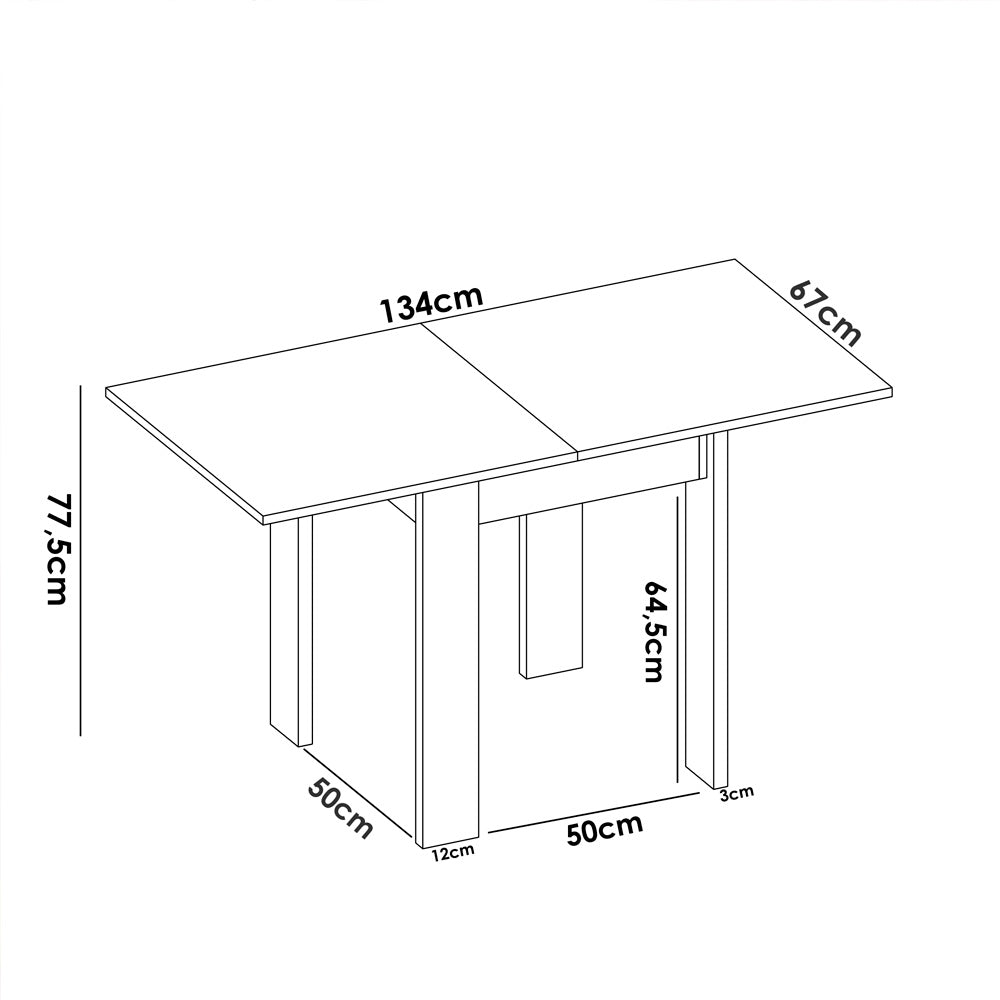 Mesa auxiliar extensible Bok - Roble - Tugow