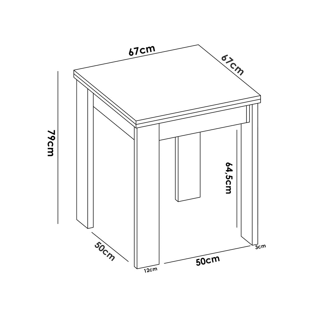 Mesa auxiliar extensible Bok - Roble - Tugow