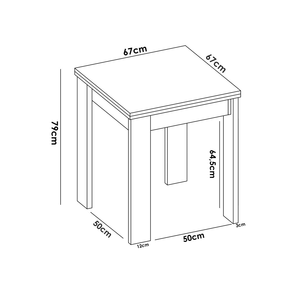 Mesa auxiliar extensible Bok - Blanco - Tugow