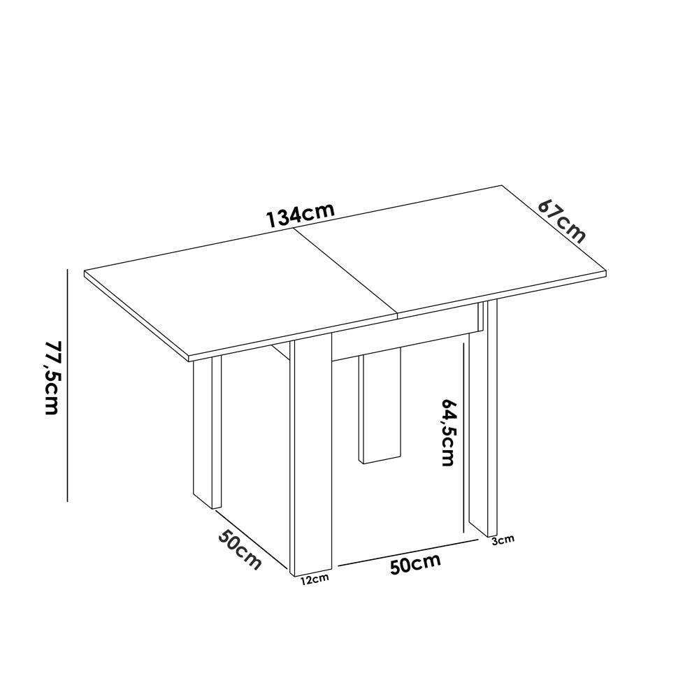 Mesa auxiliar extensible Bok - Blanco - Tugow