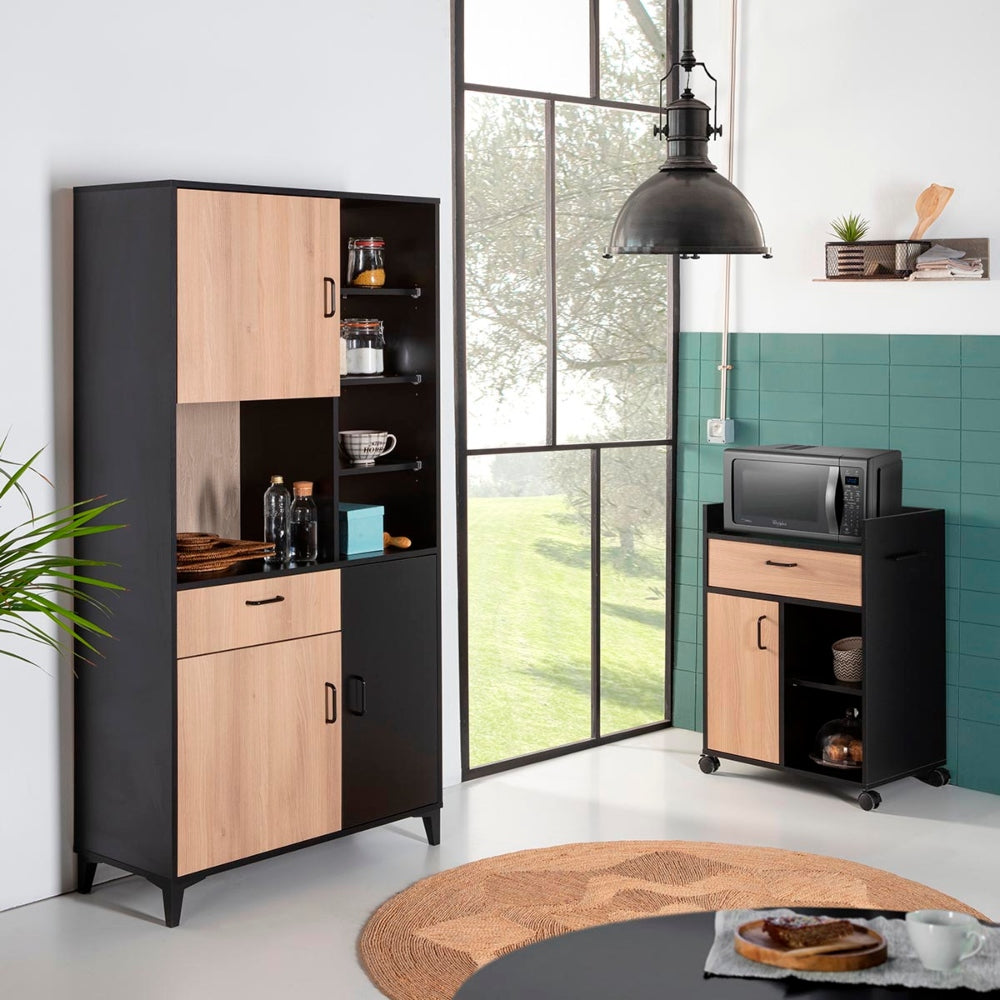 Alacena Debra - Color Madera y Negro - Tugow