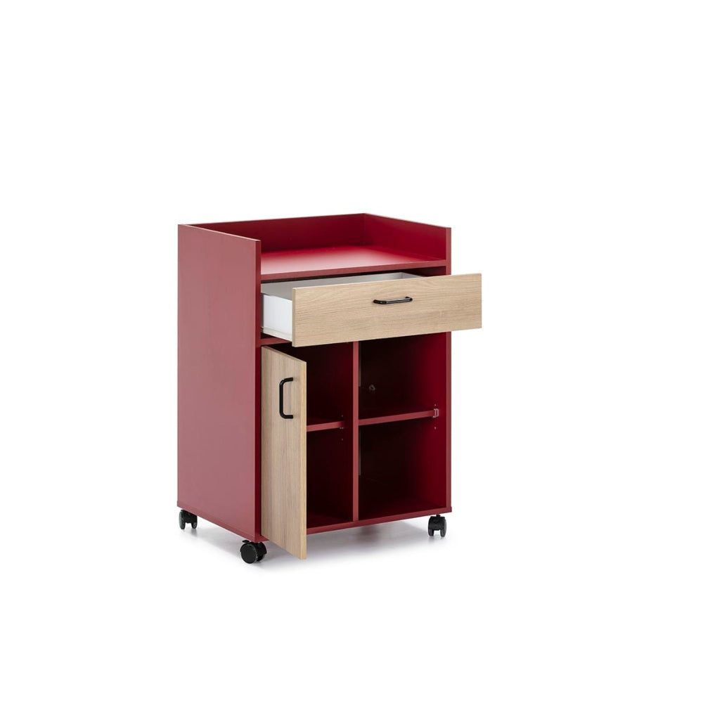 Alacena Debra - Color Madera y Rojo - Tugow