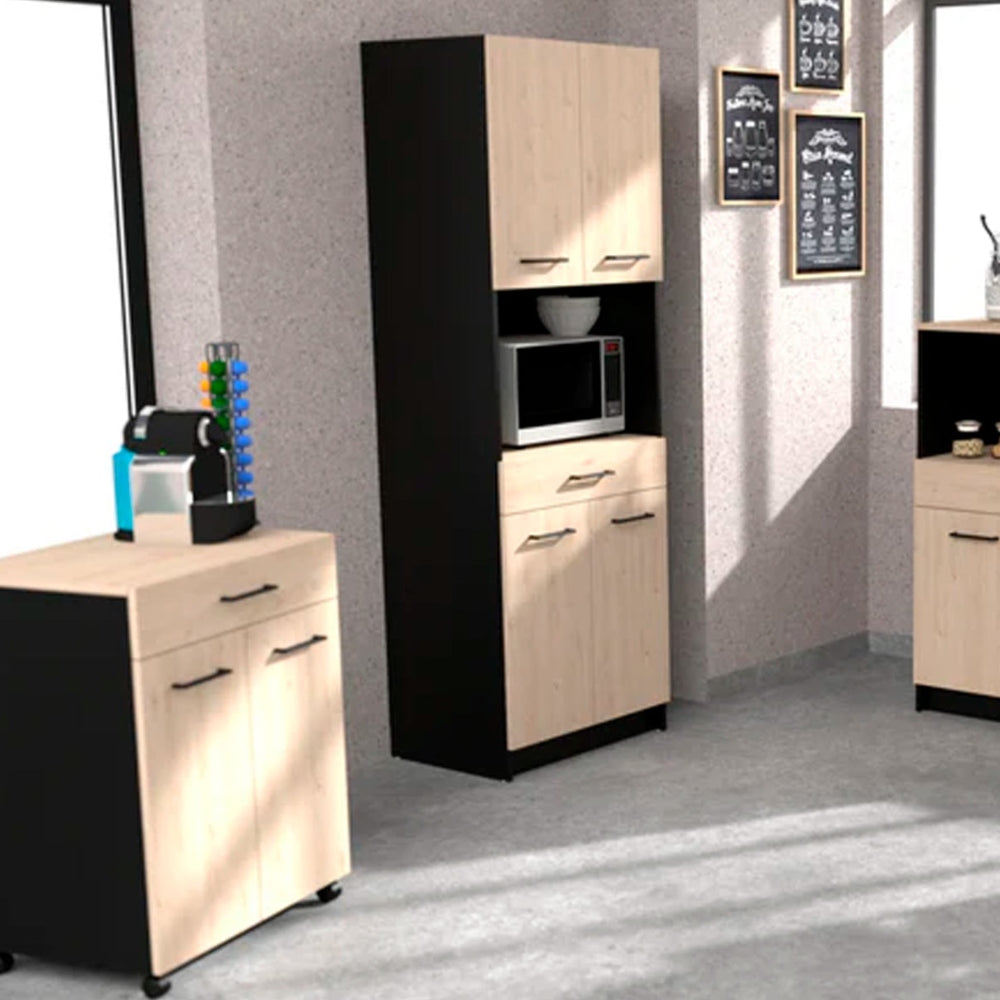 Alacena Lanister - Color Madera y Negro - Tugow