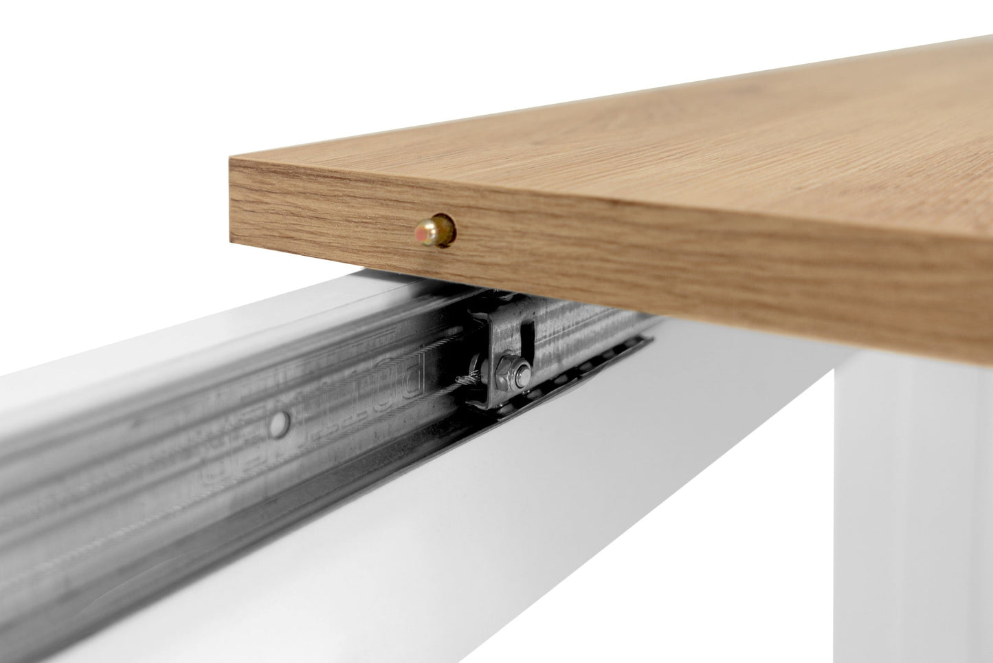 Mesa de comedor extensible Casiope - Blanco y Color Madera - Tugow