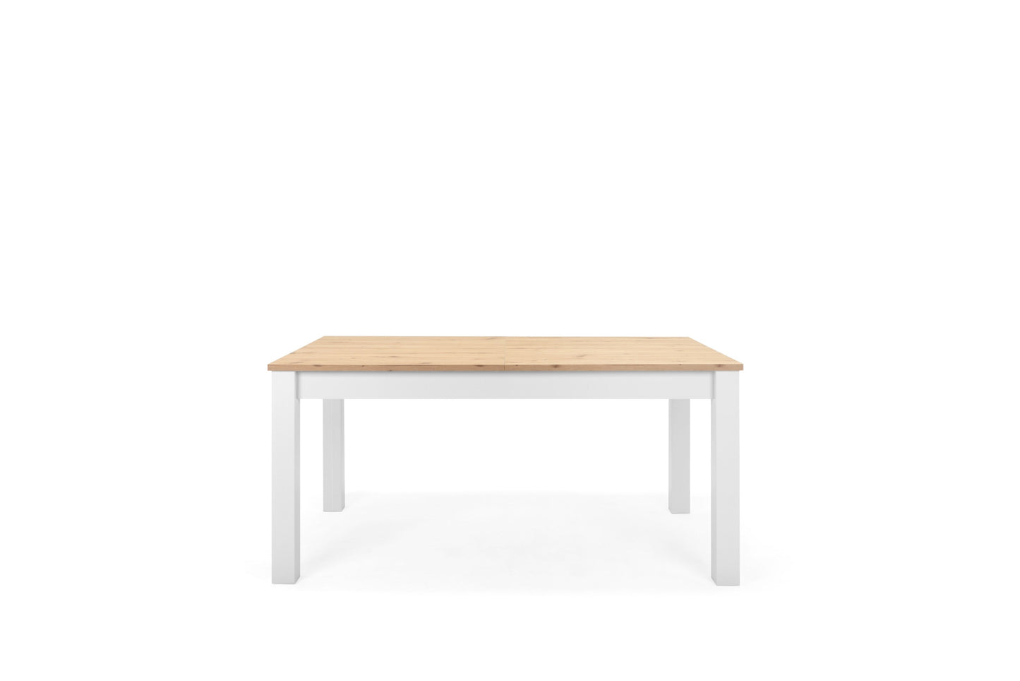 Mesa de comedor extensible Casiope - Blanco y Color Madera - Tugow