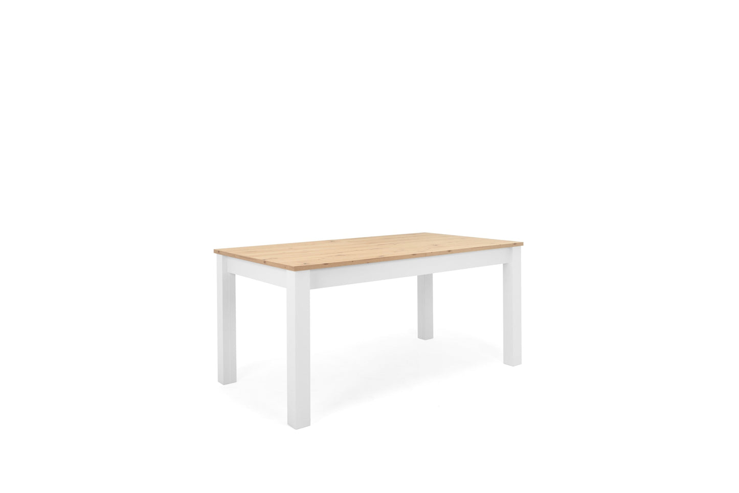 Mesa de comedor extensible Casiope - Blanco y Color Madera - Tugow