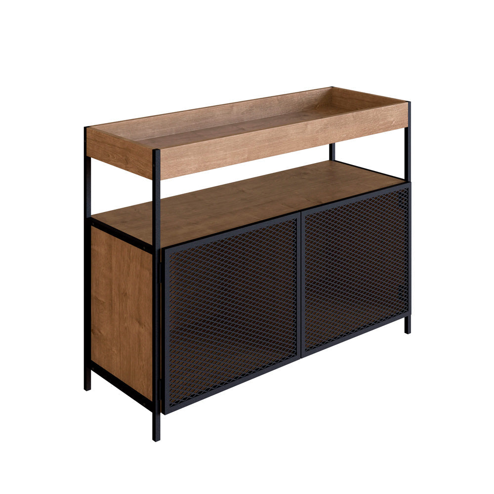 Buffete Bar Chakan - Negro y Color Madera - Tugow
