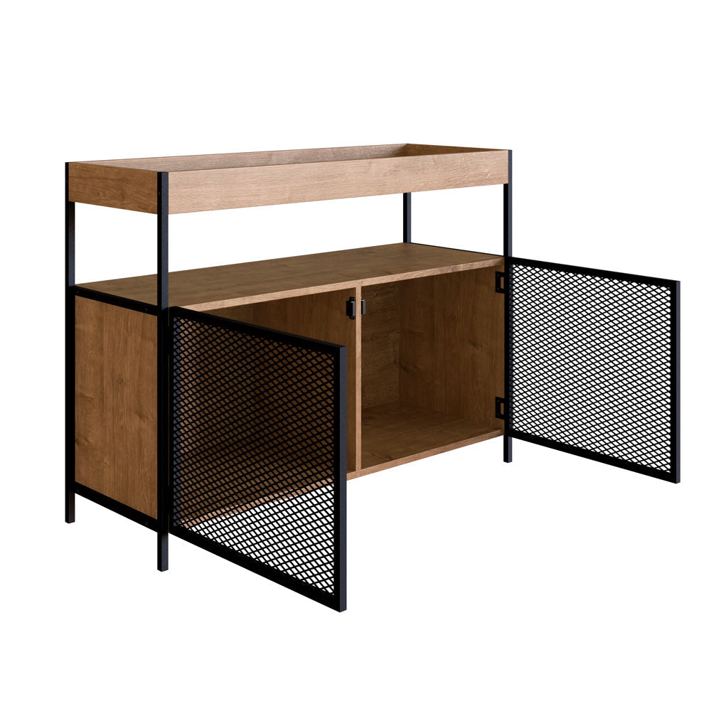 Buffete Bar Chakan - Negro y Color Madera - Tugow