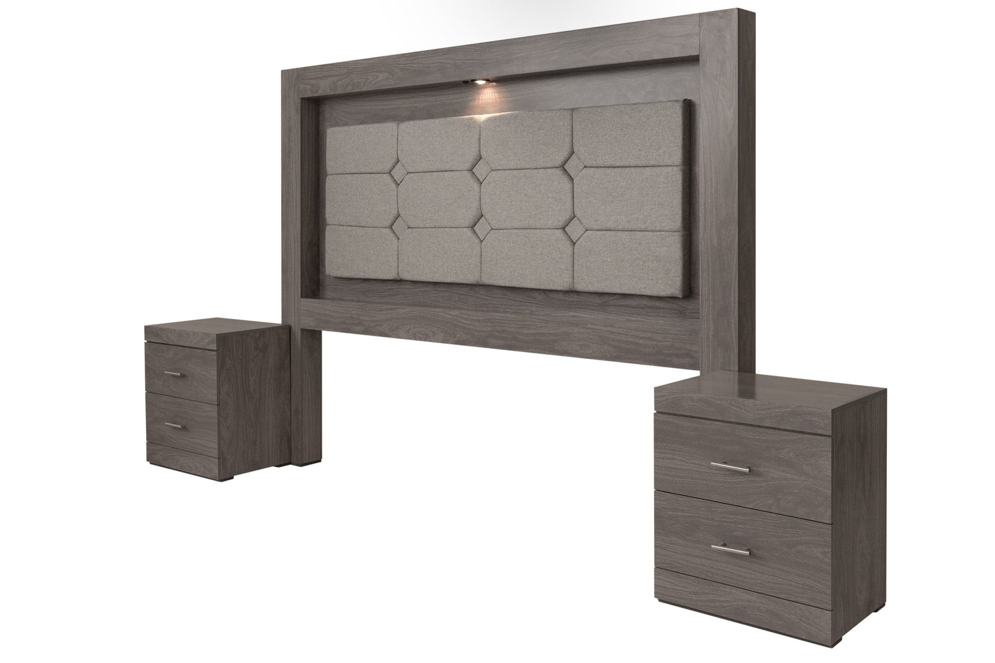Cabecera King Size con 2 Burós Mobli - Gris