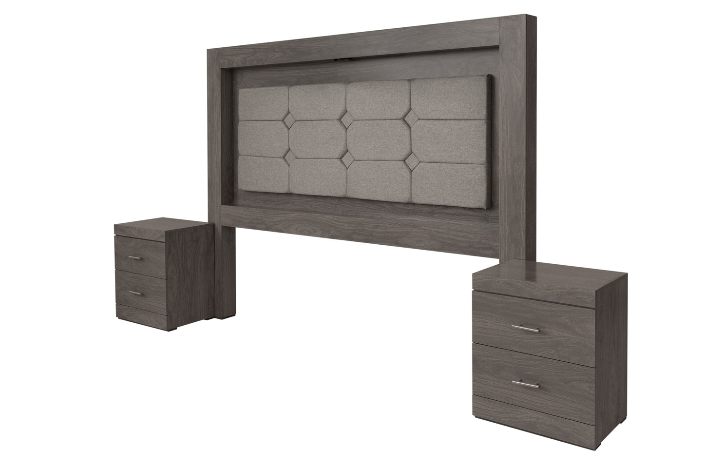 Cabecera King Size con 2 Burós Mobli - Gris