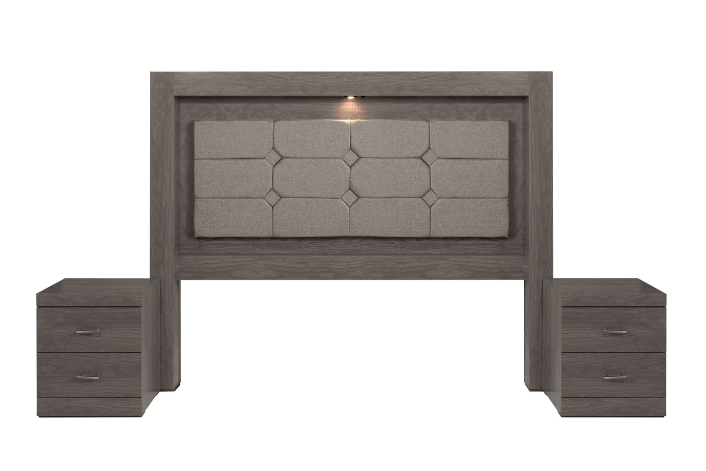 Cabecera King Size con 2 Burós Mobli - Gris