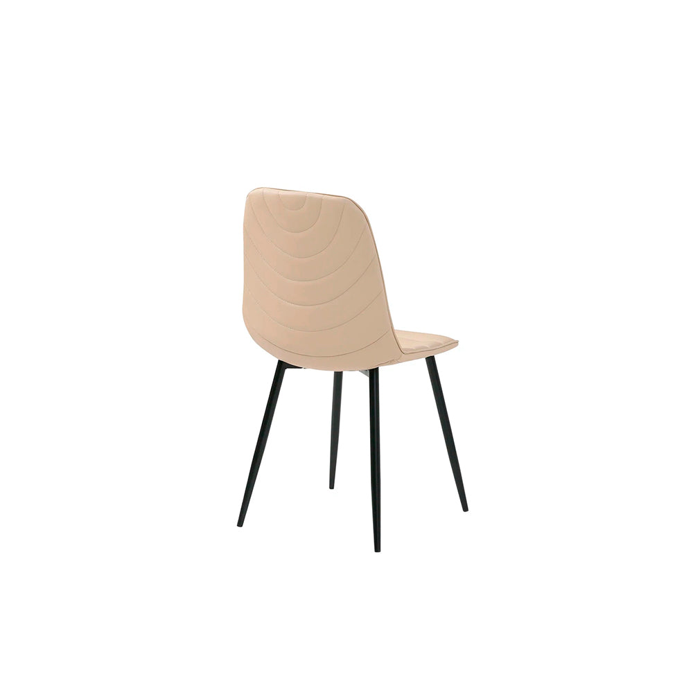 Silla de cuero Cersei - Beige y Negro - Tugow