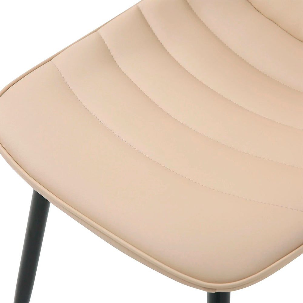 Silla de cuero Cersei - Beige y Negro - Tugow