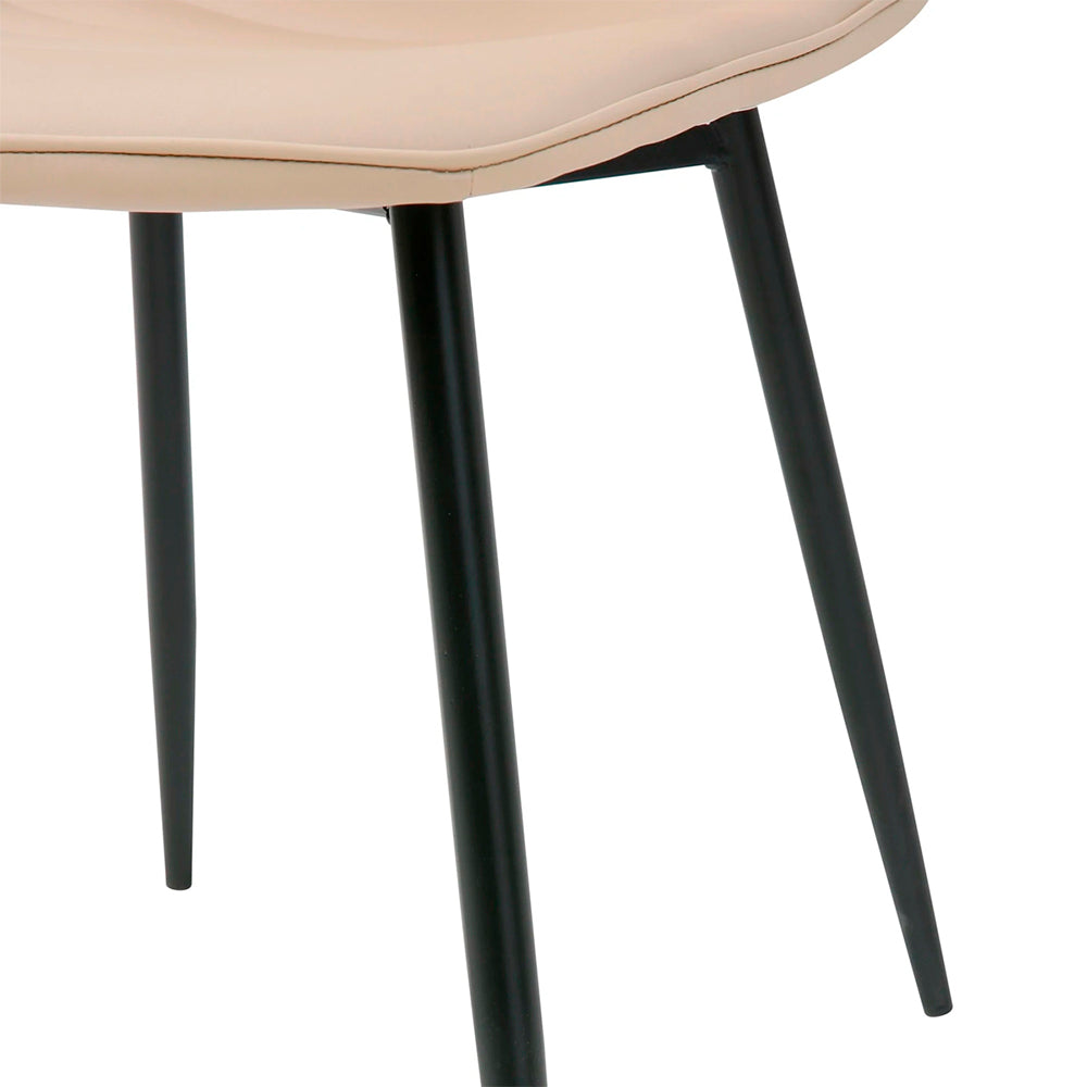 Silla de cuero Cersei - Beige y Negro - Tugow