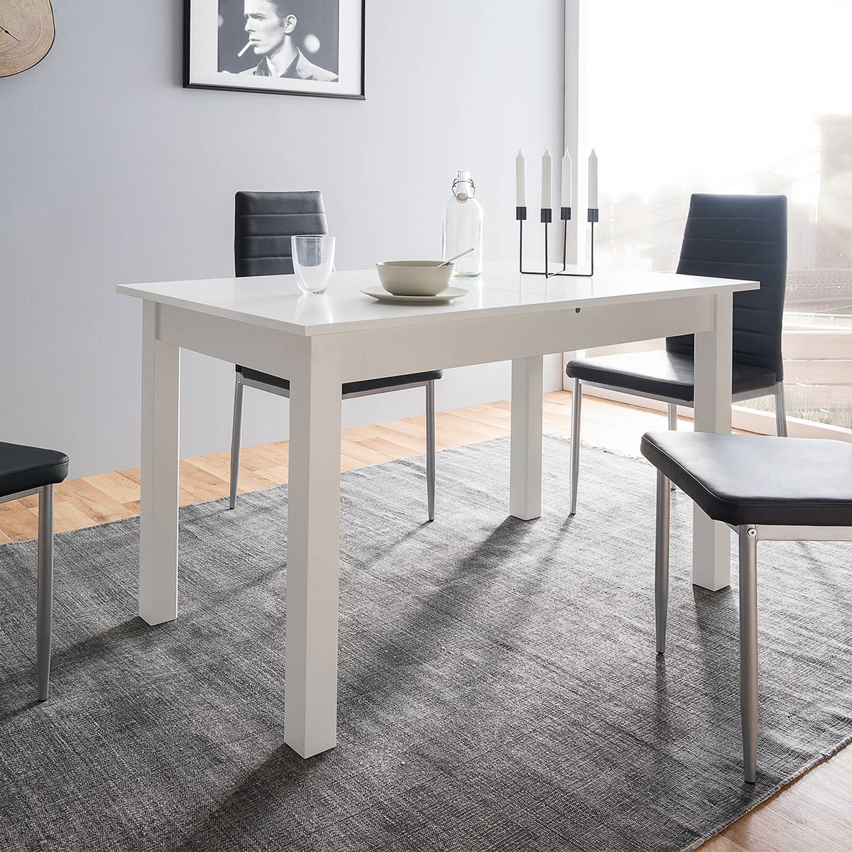 Mesa de comedor extensible Clio - Blanco - Tugow