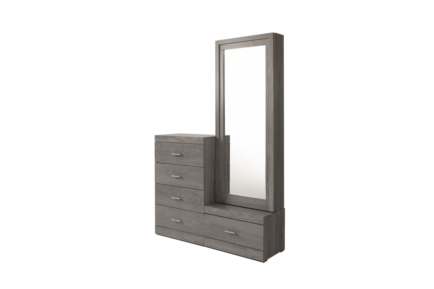 Cómoda y Espejo de cuerpo completo Mobli - Gris