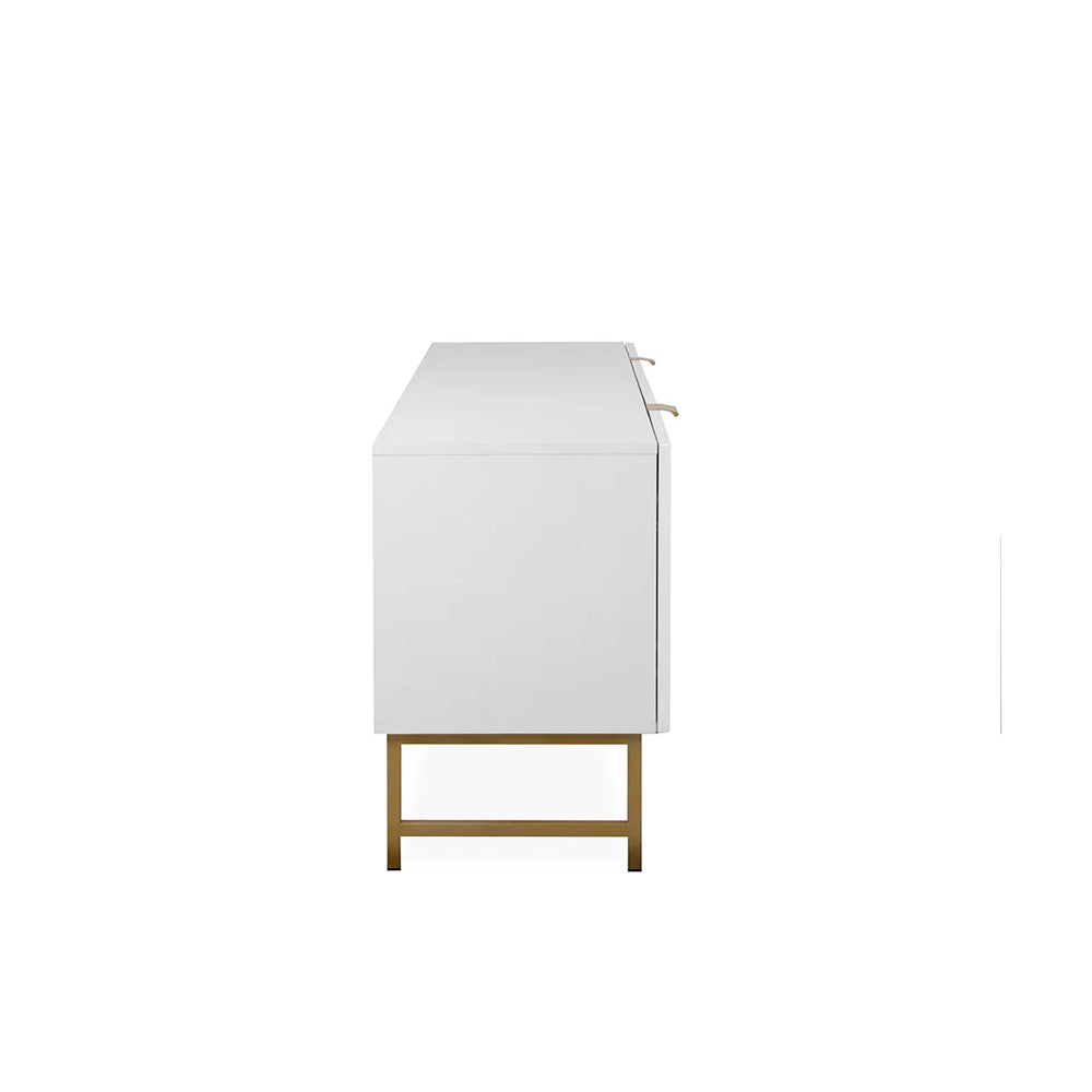 Mesa para tv Dallas - Blanco y Dorado Mate - Tugow