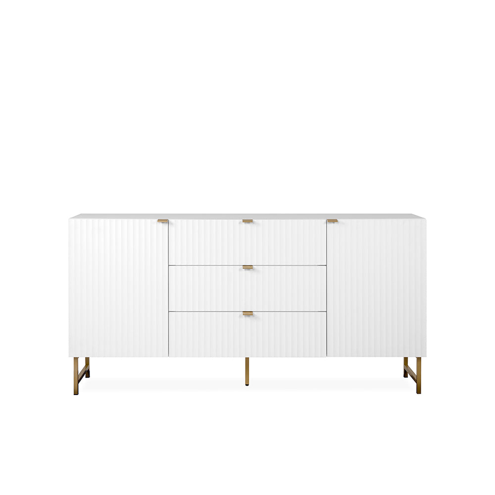 Credenza Dallas - Blanco y Dorado Mate - Tugow