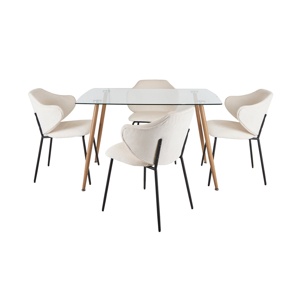 Mesa Dortmund Con 4 Sillas Suanna Beige - Tugow