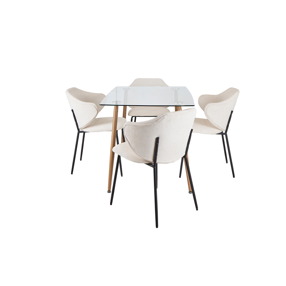 Mesa Dortmund Con 4 Sillas Suanna Beige - Tugow