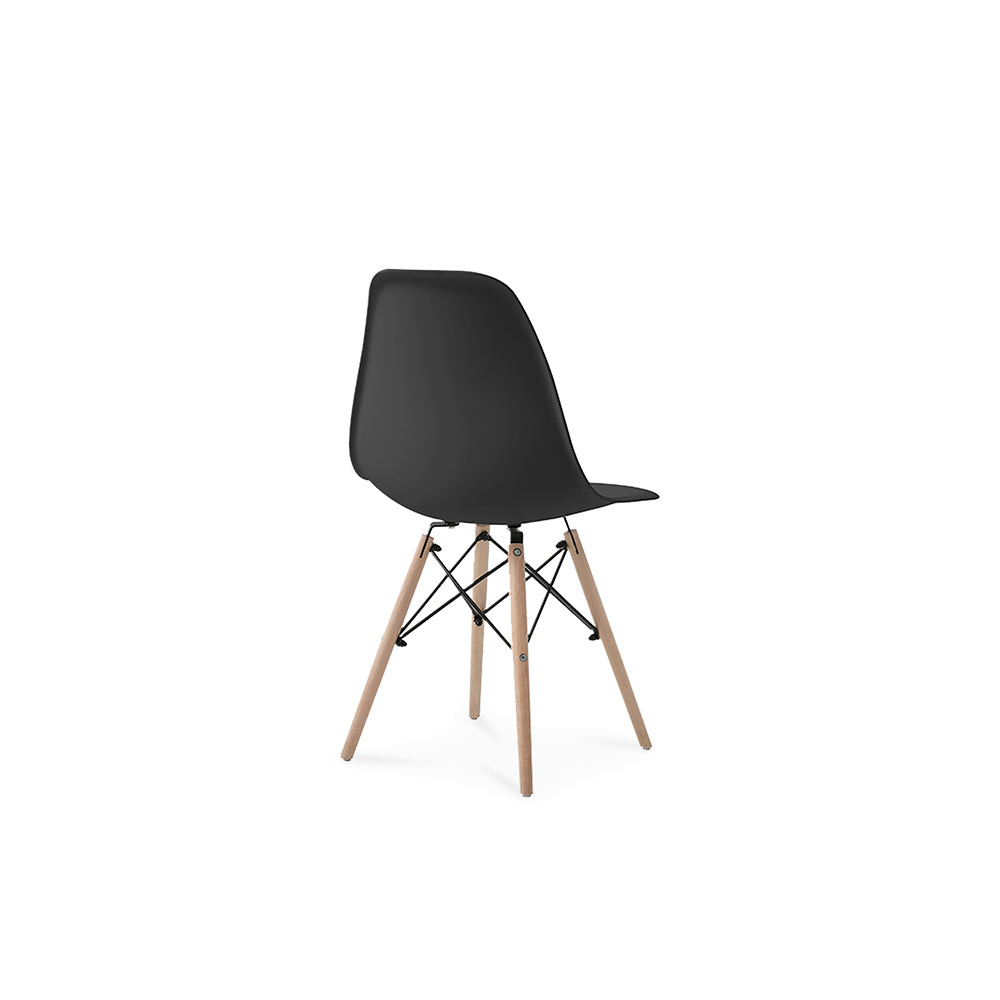 Comedor Dortmund con 4 sillas Oslo - Cristal y Negro - Tugow